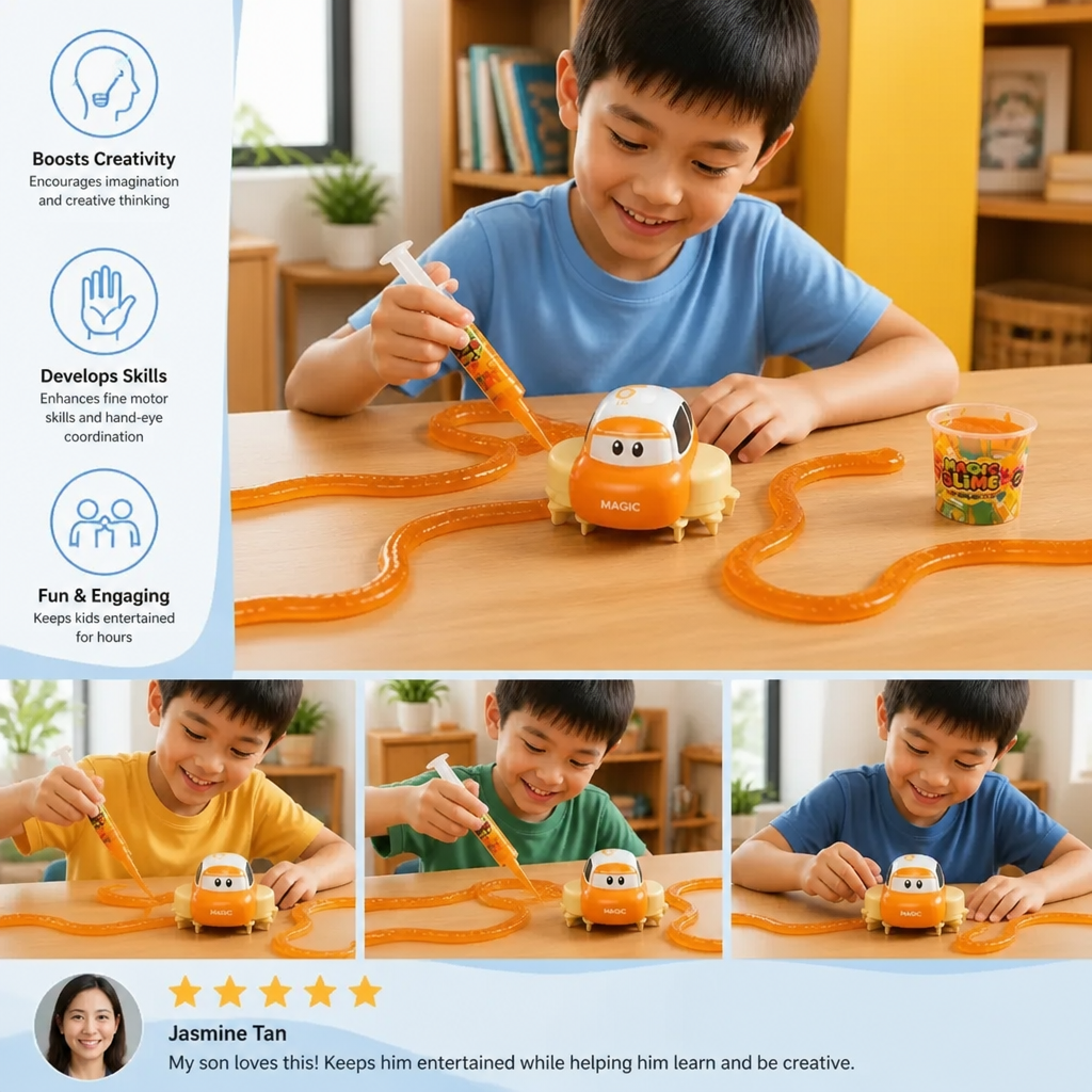 Magic Slime Race Track Set – DIY Electric Car Adventure
