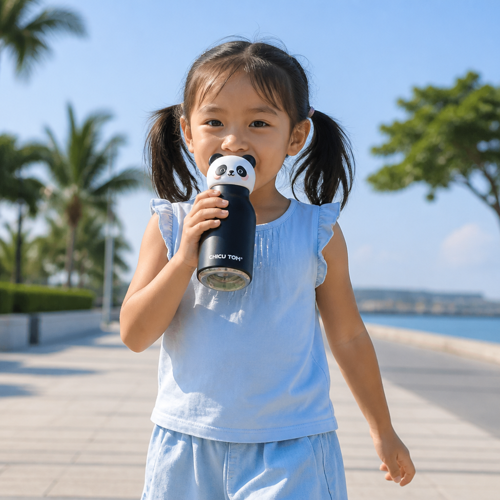 Cute Cartoon Animal Insulated Stainless Steel Straw Cup – 480ml