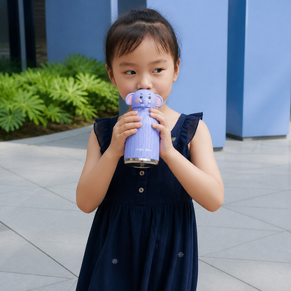 Cute Cartoon Animal Insulated Stainless Steel Straw Cup – 480ml