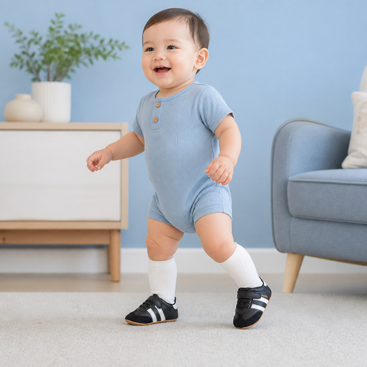 Classic Retro Baby Sneakers – Soft Sole First Walking Shoes
