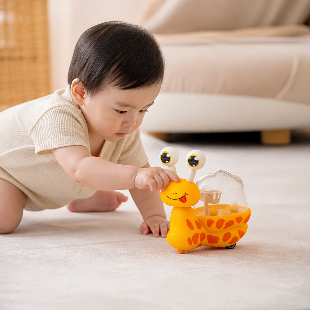 3-in-1 Moving Snail Toy with Basketball Hoop & Telescopic Eyes