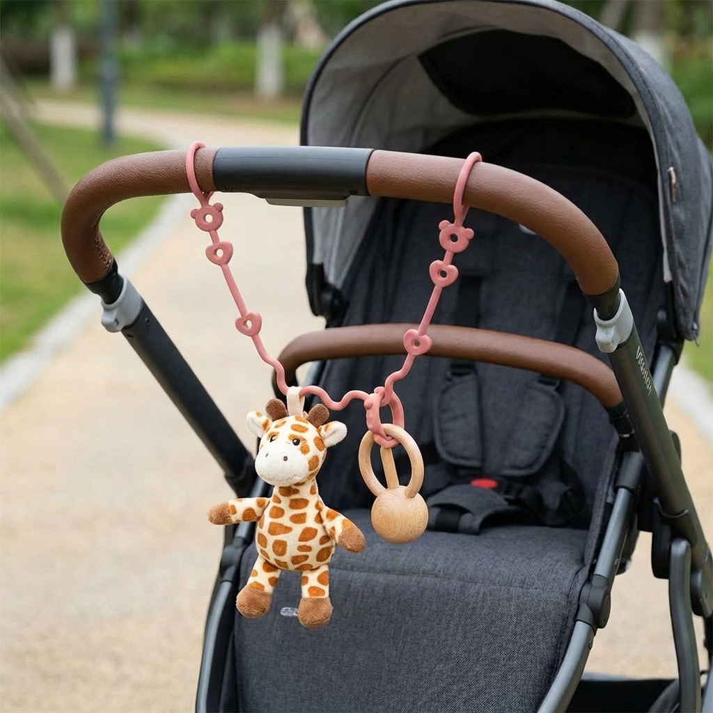 Silicone Baby Clip with Anti-Loss Protection – for Pacifiers & Toys (5 Pieces)