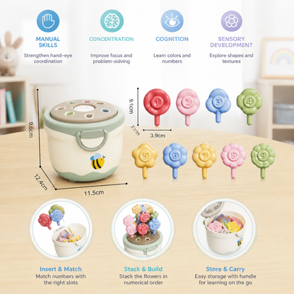 Montessori Flower Pot Color & Number Matching Learning Game