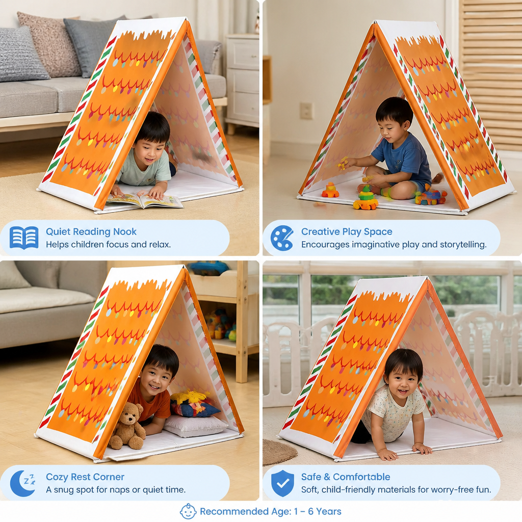 Christmas Gingerbread House Play Tent for Kids