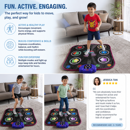 Kids’ Light-Up Bluetooth Dance Mat with 5 Game Modes