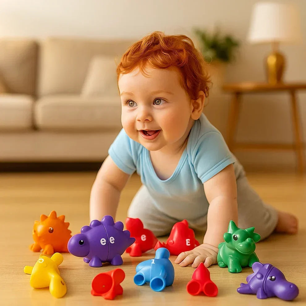 Educational Montessori Colour Dinosaur Sorting Game Set
