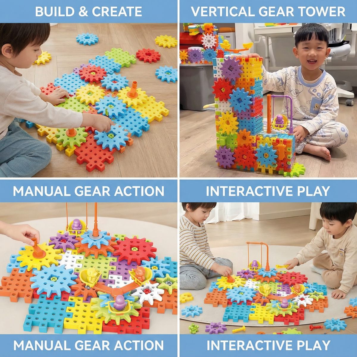 Montessori 3D Cog and Puzzle Tiles
