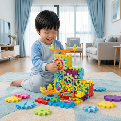 Montessori 3D Cog and Puzzle Tiles
