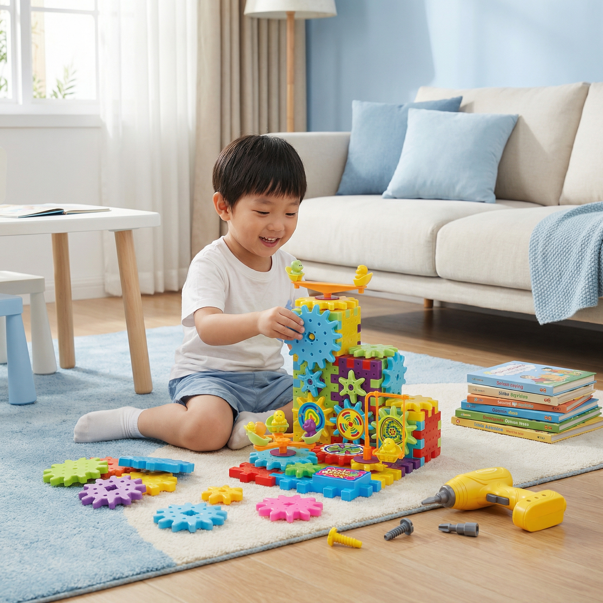 Montessori 3D Cog and Puzzle Tiles