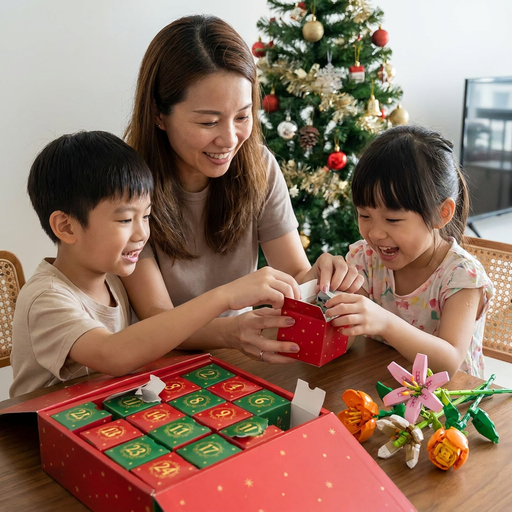 Christmas Building Block Flower Bouquet Advent Calendar