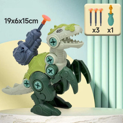 Dinosaur Screw Toy Set with Suction Cup Cannon