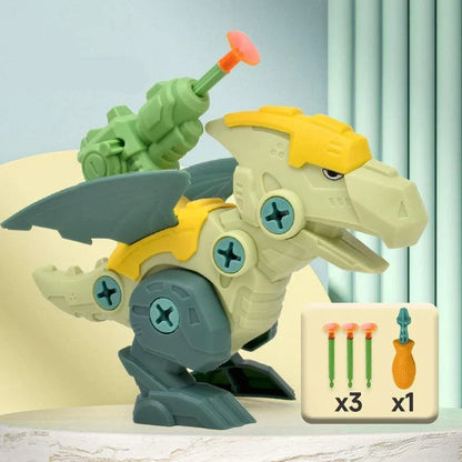 Dinosaur Screw Toy Set with Suction Cup Cannon