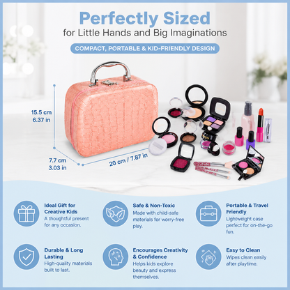 Make-up Play Set for Girls – Safe Kids Cosmetic Set with Practical Bag