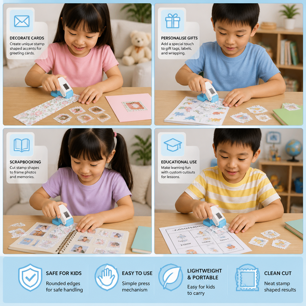 DIY Postage Stamp Paper Punch for Kids’ Arts & Crafts