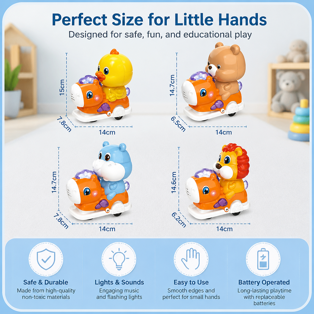 Interactive Animal Swing Toy with Music & Lights