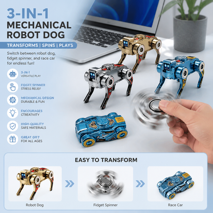 3-in-1 Mechanical Robot Dog Fidget Spinner Toy