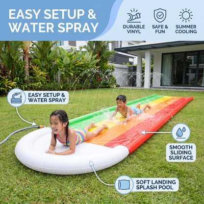 Rainbow Water Slide – Inflatable Outdoor Slide for Kids & Family