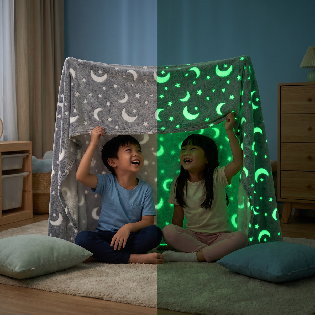 Shimmering Star Blanket – Glow-in-the-Dark Cozy Blanket