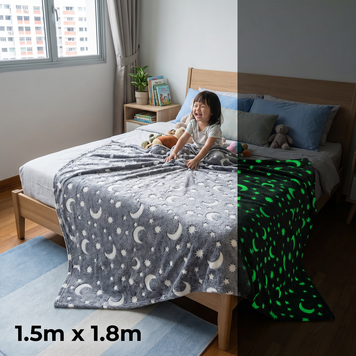 Shimmering Star Blanket – Glow-in-the-Dark Cozy Blanket