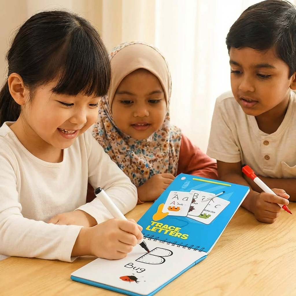 Reusable Numbers and Letters Learning Book for Children