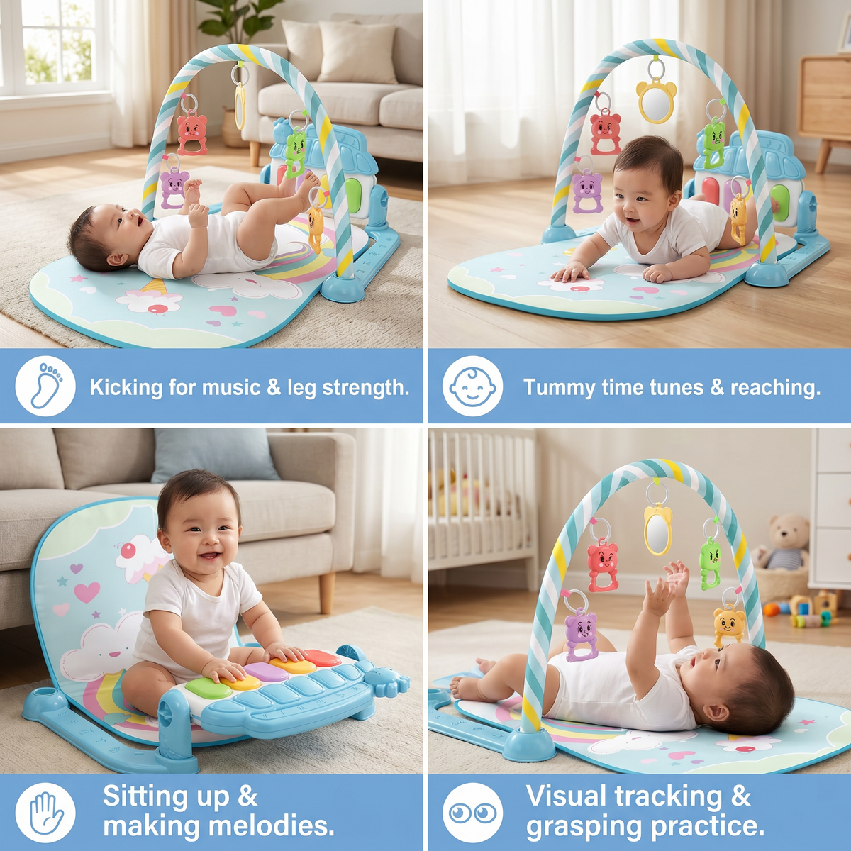 Musical Baby Pedal Piano for Limbs Coordination and Visual & Auditory Training