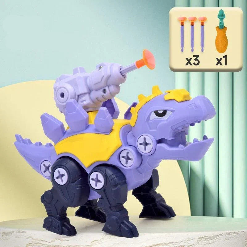 Dinosaur Screw Toy Set with Suction Cup Cannon