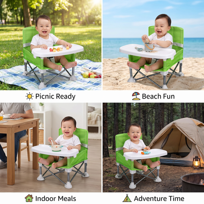 Foldable Baby Camping Chair with Tray for On the Go