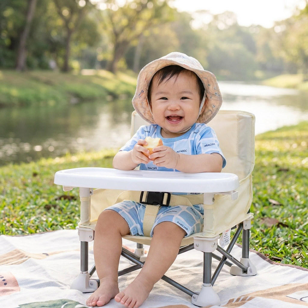 Foldable Baby Camping Chair with Tray for On the Go