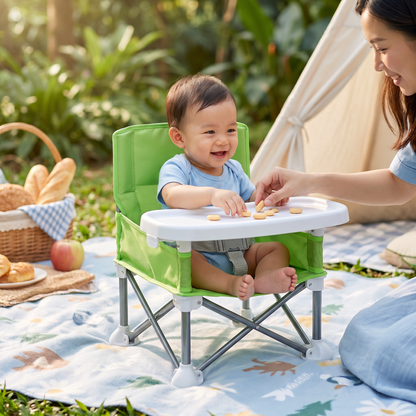 Foldable Baby Camping Chair with Tray for On the Go