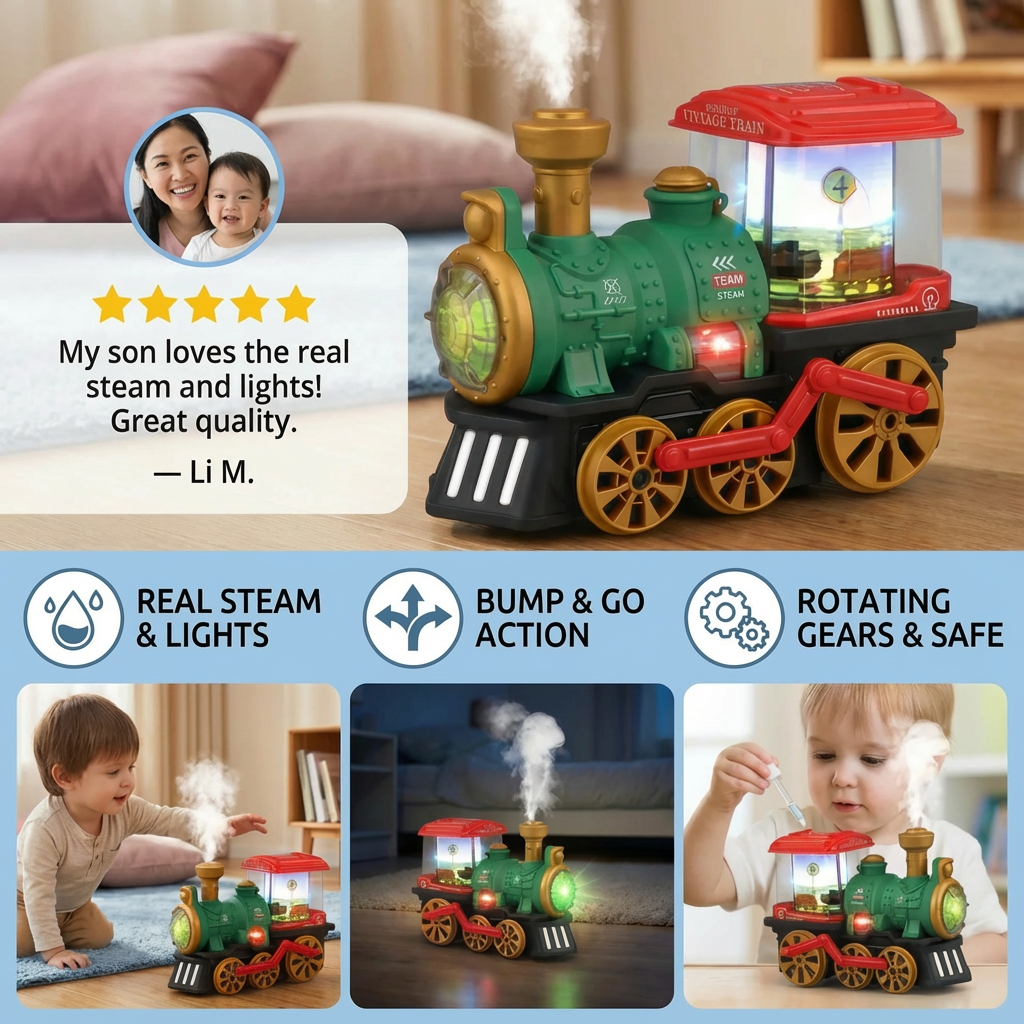 Smart Kids Steam Locomotive with Real Steam
