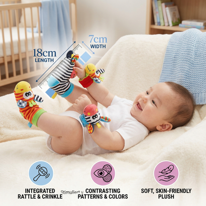 Baby Rattle Wrist and Sock Set ⎜ Colorful Sensory Toys for Early Learning and Motor Skill Development