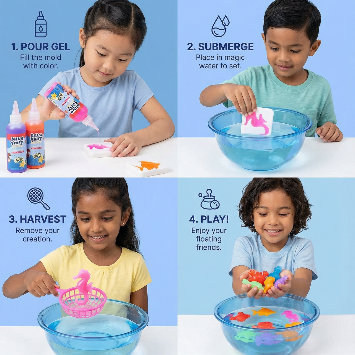 Magic Water Toy for Kids ⎜ Creative DIY Set for Making Floating Animals in Water