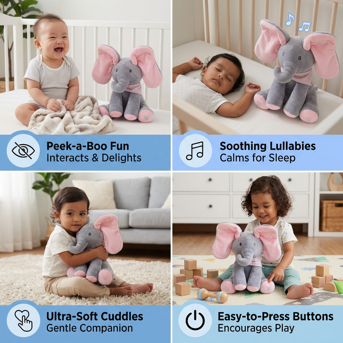 Peek-A-Boo-Elephant - Interactive Plush Toy