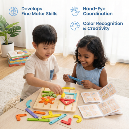 Creative Montessori Nail Puzzle Toy Made of Wood