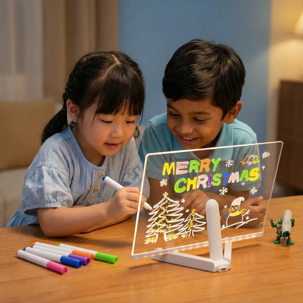LED Writing Drawing Board for Kids ⎜ Reusable Light-Up Surface for Creative Notes, Art and Learning