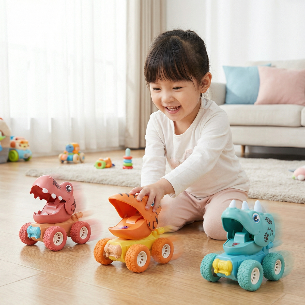 Push & Drive Dino Monster Trucks