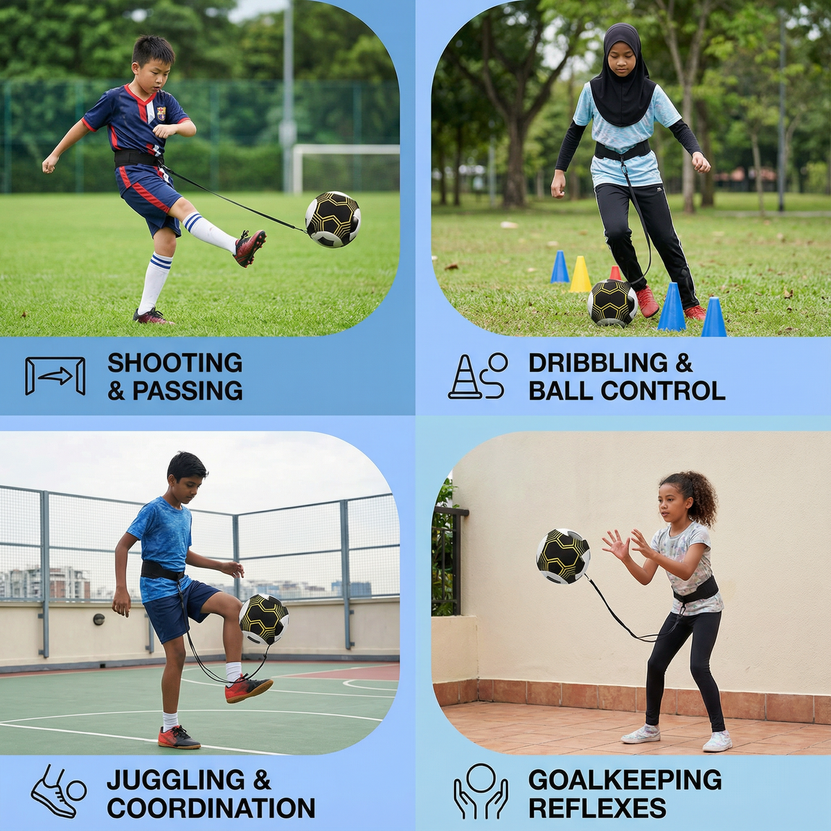 Soccer Trainer | Solo Practice Aid For Football Skills