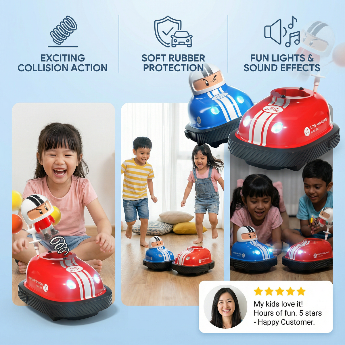 Bumper Car Toy Vehicles with Launcher Function