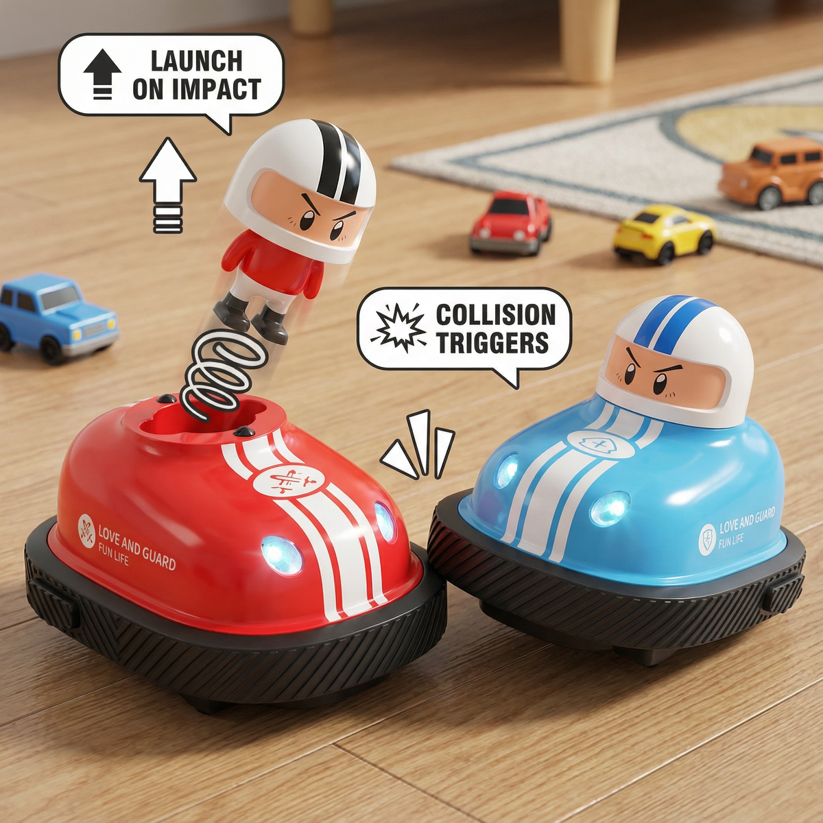 Bumper Car Toy Vehicles with Launcher Function