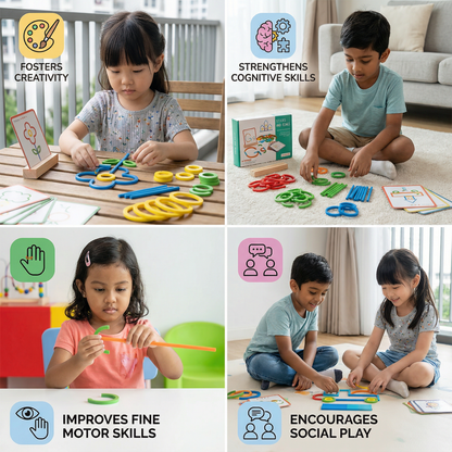 Educational Montessori Sticks and Rings Puzzle Blocks