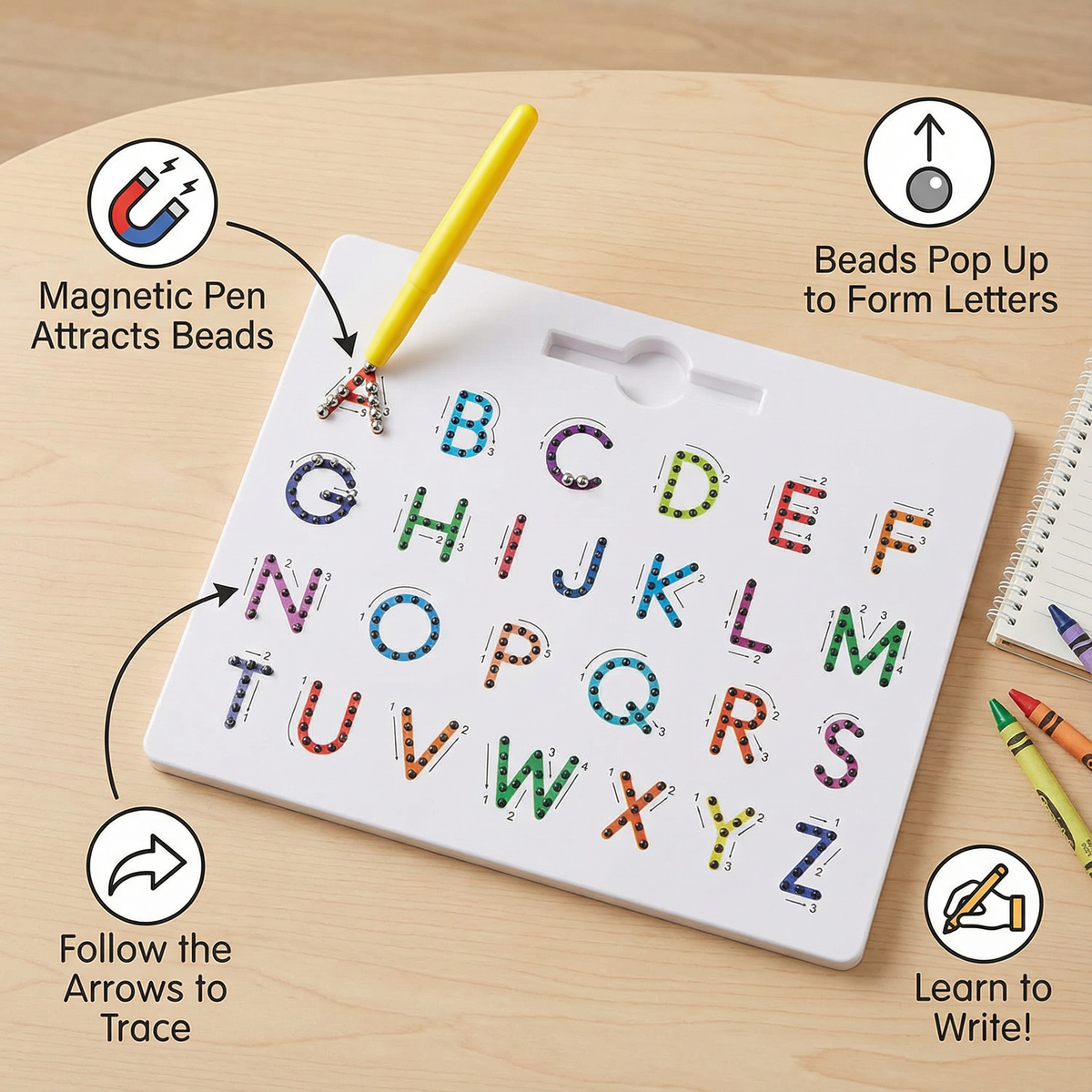 Educational Magnetic Bead Writing Learning Board