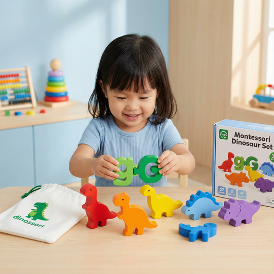 Educational Montessori Colour Dinosaur Sorting Game Set