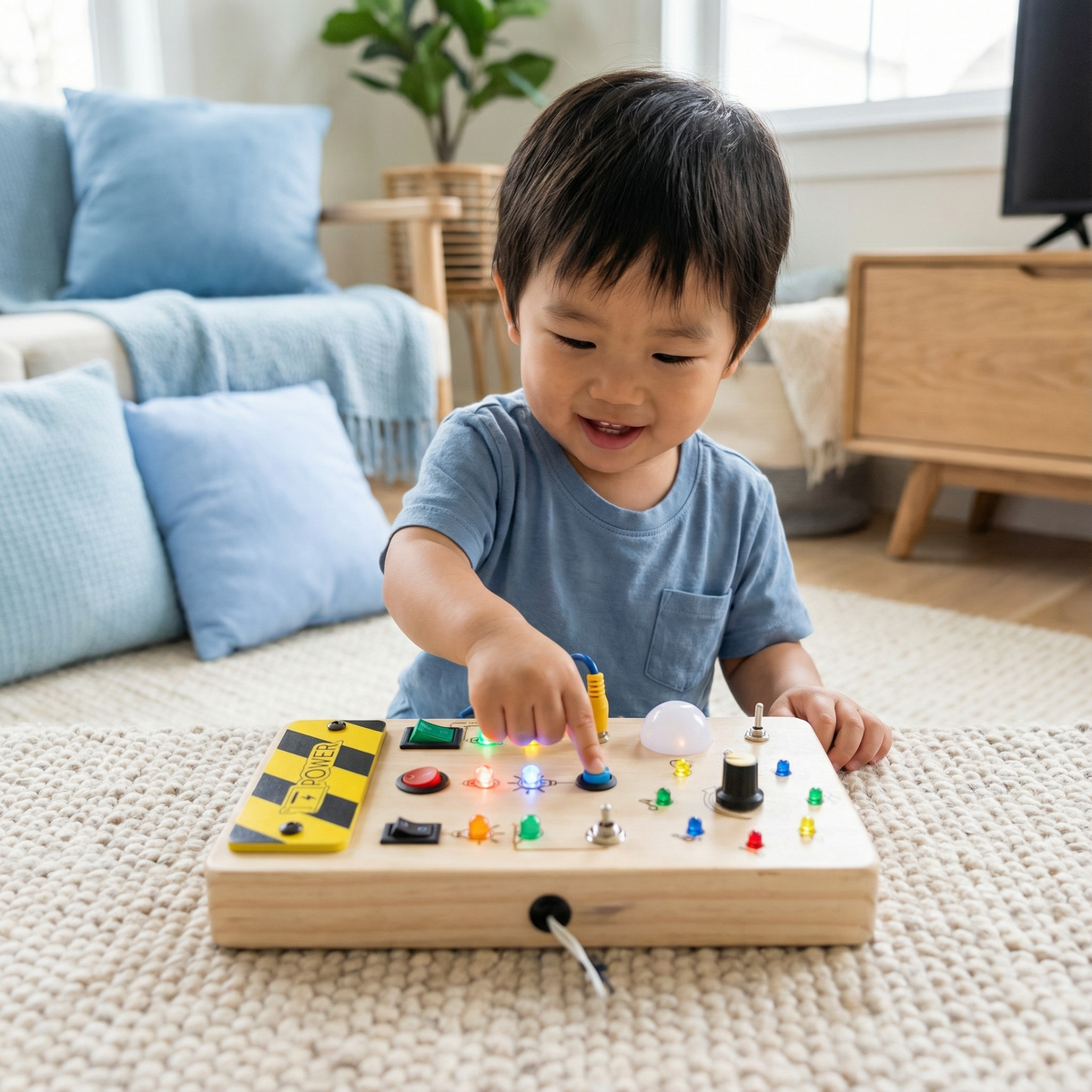 Montessori Activity Board Made of Wood