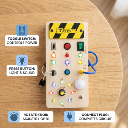Montessori Activity Board Made of Wood