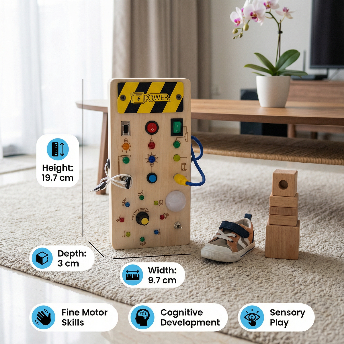 Montessori Activity Board Made of Wood