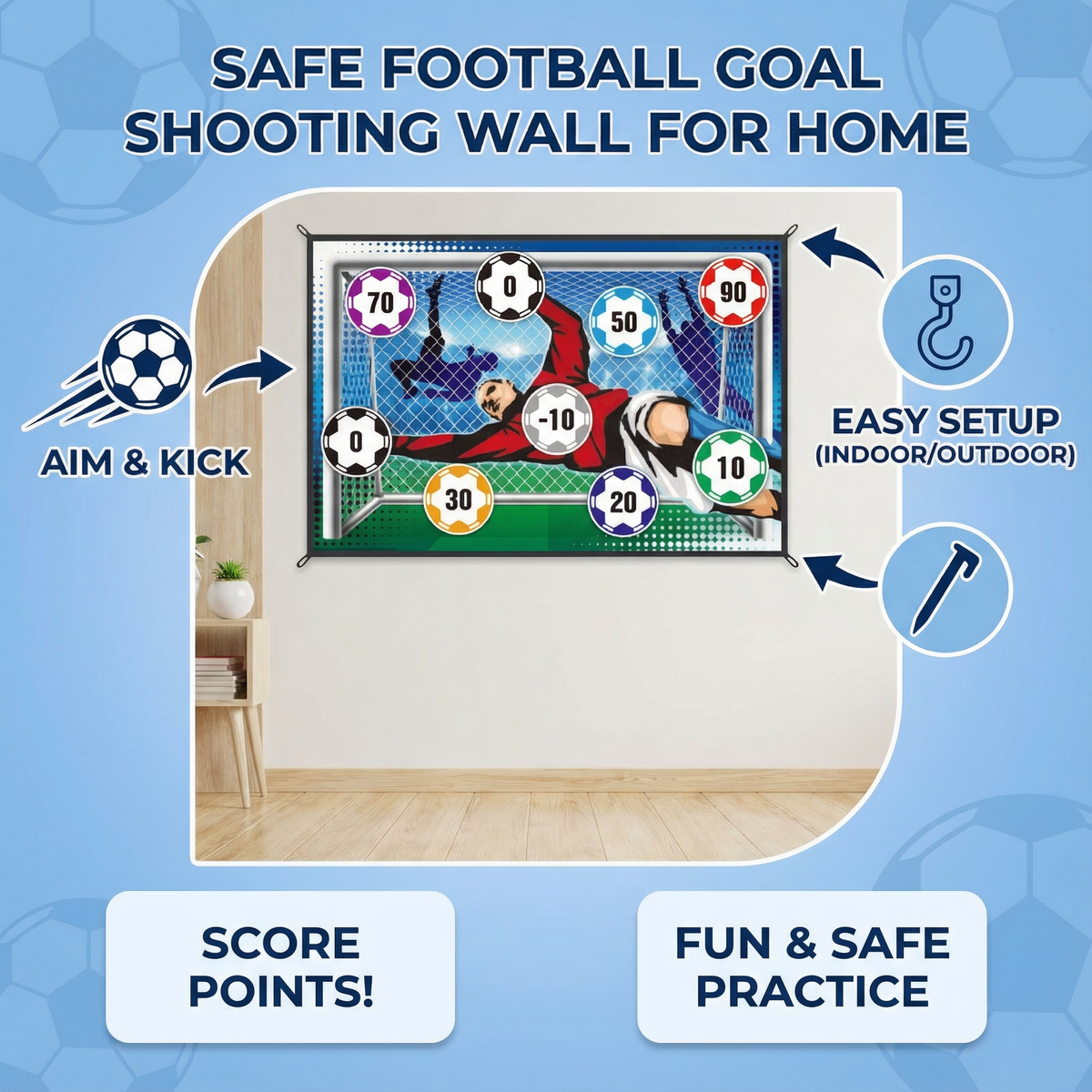 Safe Football Goal Shooting Wall for Home