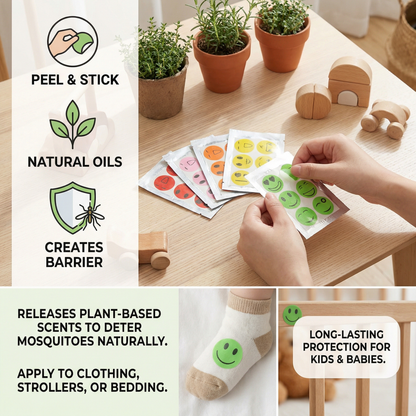 Natural Mosquito-Repellent Stickers for Children and Babies (100 Pieces)
