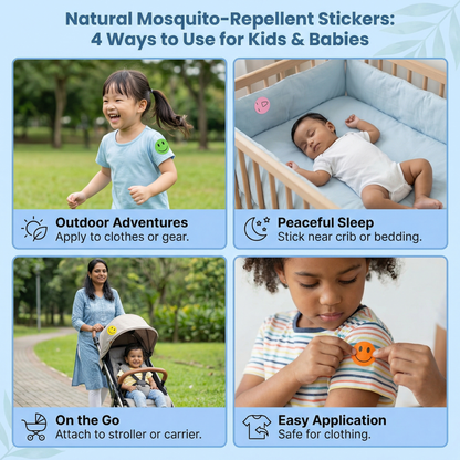 Natural Mosquito-Repellent Stickers for Children and Babies (100 Pieces)
