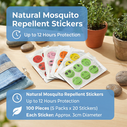 Natural Mosquito-Repellent Stickers for Children and Babies (100 Pieces)