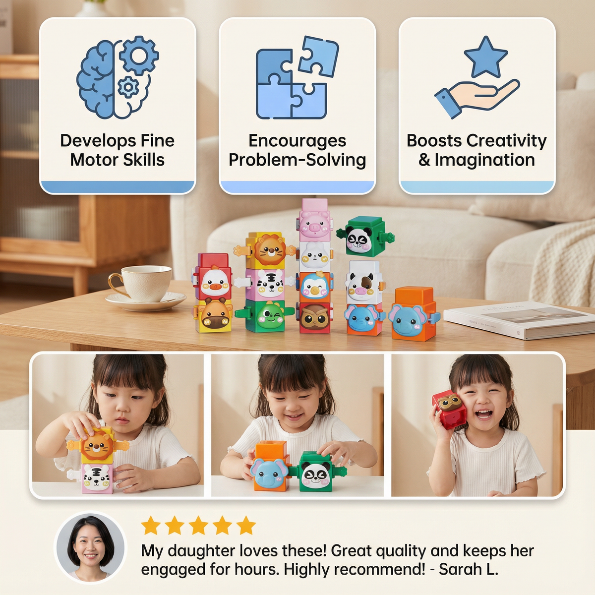 Educational Montessori Animal Stacking Toy